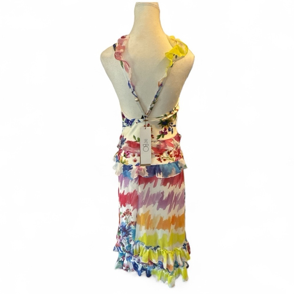 PatBO Bloom Maxi Dress NWT Small Multicolor Ruffle Hem Floral Vacation Resort - Picture 5 of 16